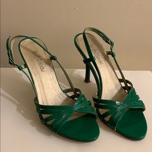 Green Open Toe Heel